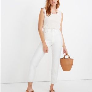 Madewell Straight Crop White Jeans